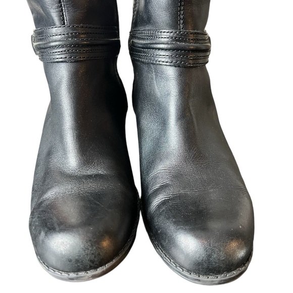 Bandolino Leather Riding Boots Classic Black & Brown Two-Tone Style - Picture 7 of 7